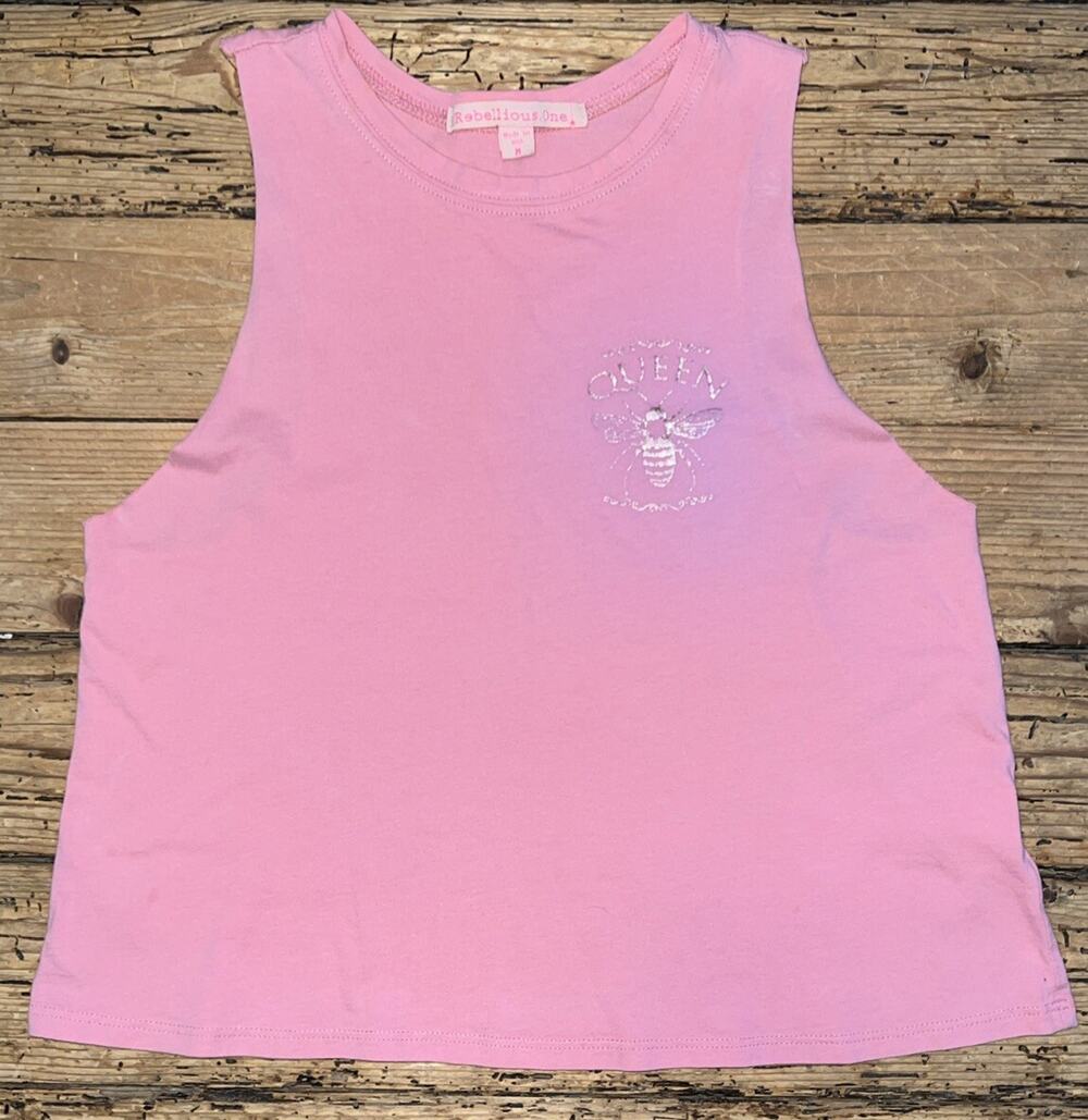 Rebellious One Women’s Size M Pink Sleeveless Queen Bee Honeybee Top